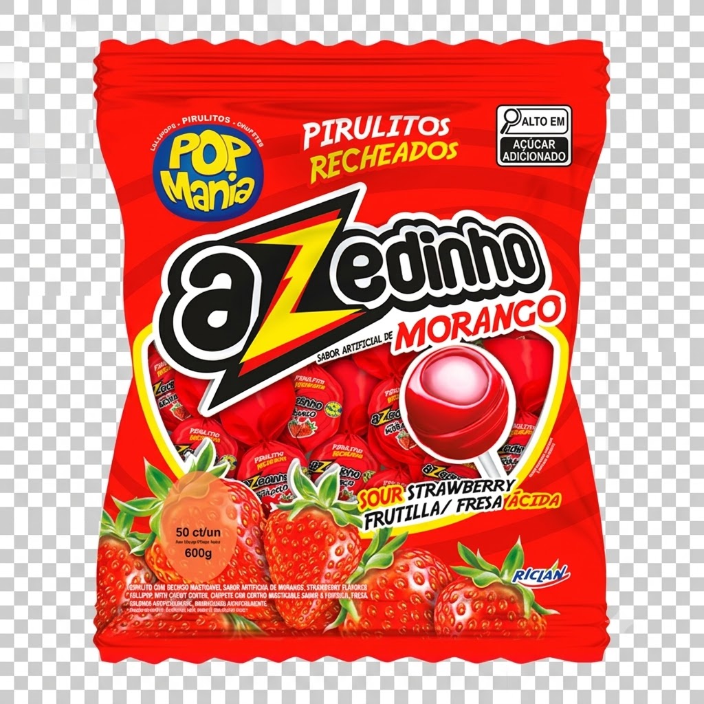 PIRULITO AZEDINHO MORANGO C/ 50UN – POP MANIA