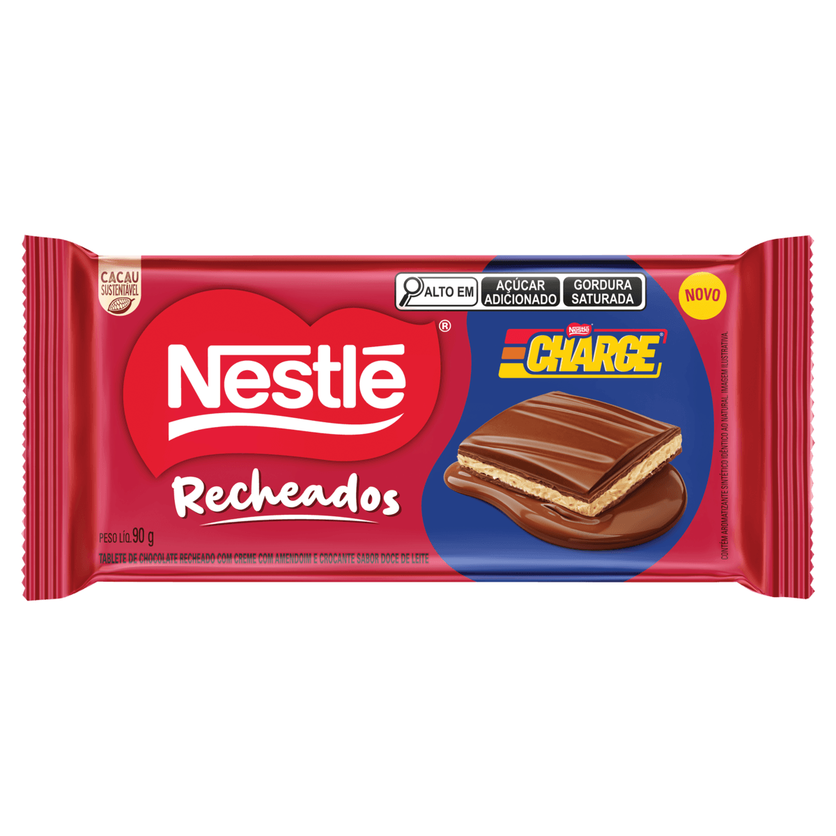 15583427860-tabletecharge90gnestle.png BARRA DE CHOCOLATE RECHEADO CHARGE NESTLÉ 90G - Imagem 1