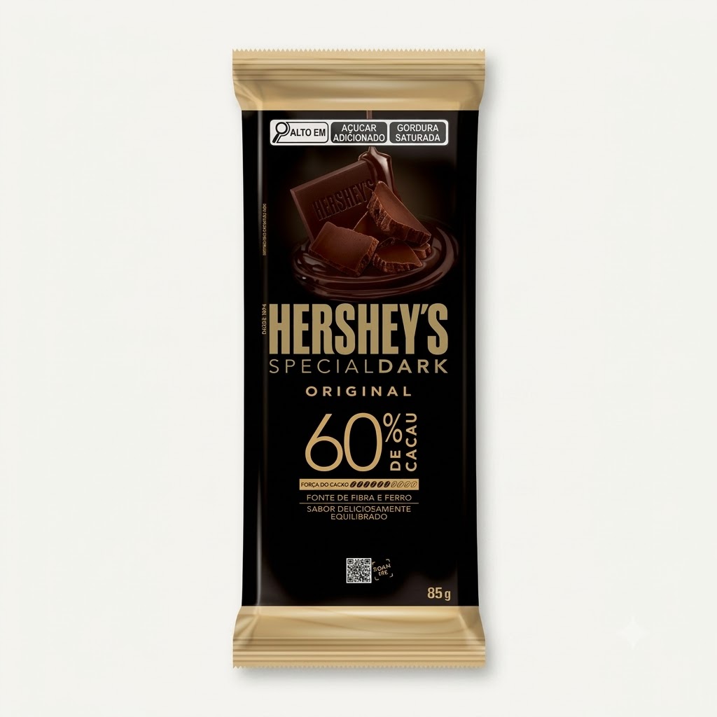 15583531246-133333333333333333333333333333333333333333333333333333.jpg BARRA DE CHOCOLATE SPECIAL DARK 60% CAFÉ E CROCANTE 85G - HERSHEYS - Imagem 1