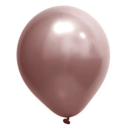 BALÃO DE LATÉX 5 POLEGADAS ROSE GOLD CROMADO REDONDO COM 25 UNIDADES - JOY