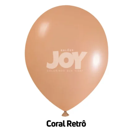 BALÃO DE LATÉX 9 POLEGADAS  CORAL CANDY RETRO REDONDO COM 25 UNID- JOY