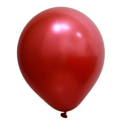 BALÃO DE LATÉX 9 POLEGADAS  VERMELHO METALIZADO REDONDO COM 25 UNID- JOY