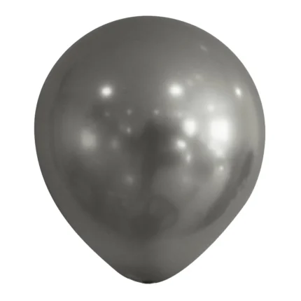 BALÃO DE LATÉX 9 POLEGADAS  PRATA METALIZADO REDONDO COM 25 UNID- JOY.
