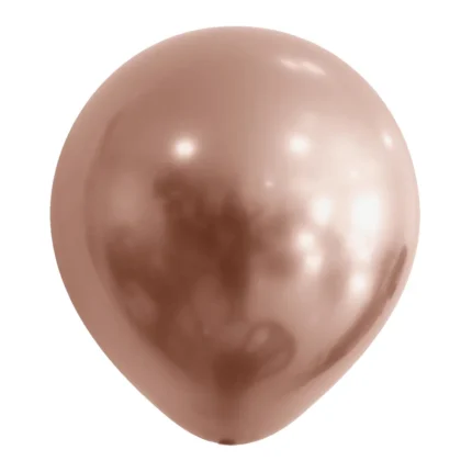 BALÃO DE LATÉX  9 POLEGADAS ROSE GOLD CROMADO REDONDO COM 25 UNIDADES - JOY