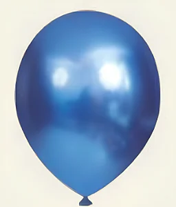 BALÃO DE LATÉX 9 POLEGADAS AZUL CROMADO REDONDO COM 25 UNIDADES - JOY