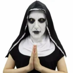 MÁSCARA DE LÁTEX DA FREIRA COM VÉU PRETO - Imagem 2