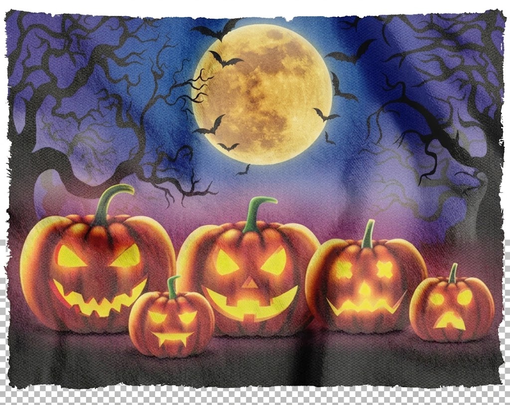 15605792248-watermarked-img-9173391822760936606.jpg PAINEL ESTAMPADO HALLOWEEN ABÓBORAS 1,40X1,0M - Imagem 1