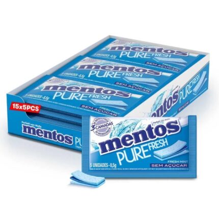 CHICLETES PURE FRESH MINT 5X15UN 120G - MENTOS