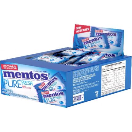 CHICLETES PURE FRESH MINT CAIXA COM 60UN 120G - MENTOS