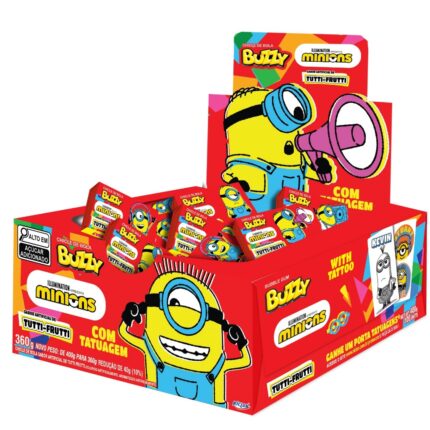 CHICLETE MINIONS TUTTI FRUTTI 360GR COM 90UN - BUZZY