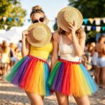 SAIA DE TULE MULTICOLORIDA 40CM - Imagem 3