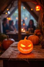 ENFEITE LED ABÓBORA TERROR - HALLOWEEN