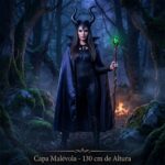 CAPA CETIM BRUXA MALEVOLENTE ACOMPANHA TIARA - PRETO - Imagem 4