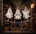PAINEL DECORATIVO FANTASMINHA HALLOWEEN C/7 UN - Imagem 2