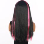 PERUCA COM FRANJA ROSA E PRETO - Imagem 2