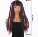PERUCA COM FRANJA ROSA E PRETO - Imagem 4