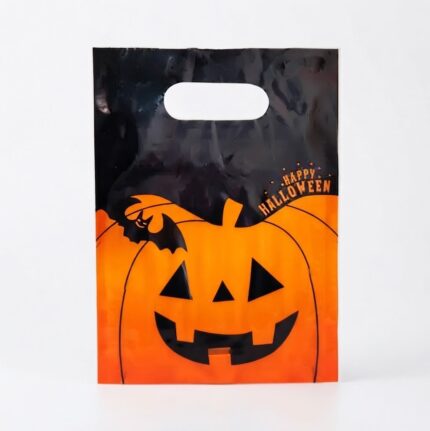 SACOLA PLÁSTICO HAPPY HALLOWEEN ABÓBORA 18X25CM C/10 UN