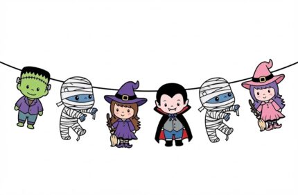 VARAL DE PAPEL MONSTROS SORTIDOS HALLOWEEN