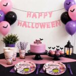 PRATO DE PAPEL ROSA MONSTROS HAPPY HALLOWEEN 18CM C/ 8UN - Imagem 3