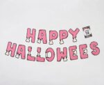 VARAL DE PAPEL ROSA HAPPY HALLOWEEN OSSOS