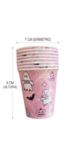 COPO DE PAPEL FANTASMA BOOO HALLOWEEN 250ML C/8 UN - Imagem 2