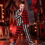 KIT FANTASIA INFANTIL PARA HALLOWEEN CORINGA (1 GRAVATA, 1 BLAZER E 1 CALÇA) - Imagem 3