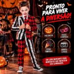 KIT FANTASIA INFANTIL PARA HALLOWEEN CORINGA (1 GRAVATA, 1 BLAZER E 1 CALÇA) - Imagem 2