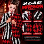 KIT FANTASIA INFANTIL PARA HALLOWEEN CORINGA (1 GRAVATA, 1 BLAZER E 1 CALÇA) - Imagem 6