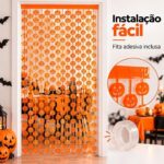 CORTINA ABÓBORA METALIZADA HALLOWEEN 1X2M - Imagem 3