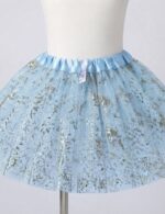 SAIA DE TULE COM BRILHO DOURADO 40CM - AZUL CLARO - Imagem 2